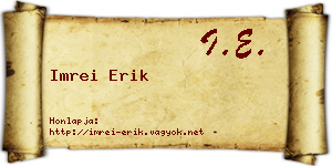 Imrei Erik névjegykártya